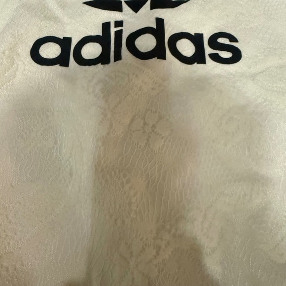 Adidas Originals Adicolor White Floral Lace Track Jacket Trefoil Bomber Womens M - Picture 8 of 10